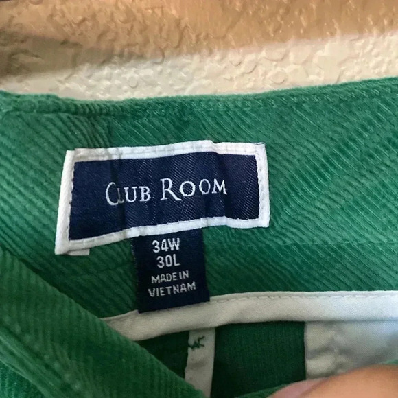 Men’s Club Room Classic Fit Green corduroy Pants Size 34W X 30L - Picture 7 of 9